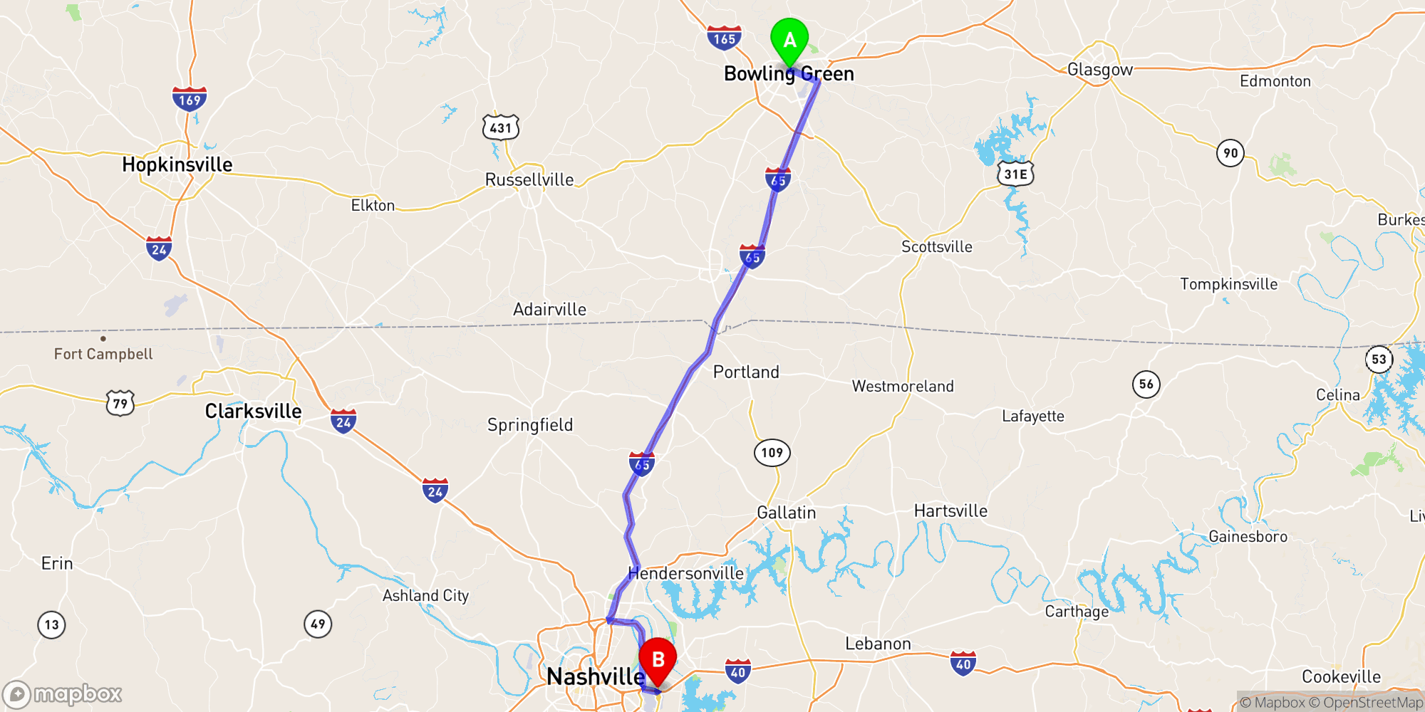 Shuttle from Bowling Green Kentucky to Nashville Airport
