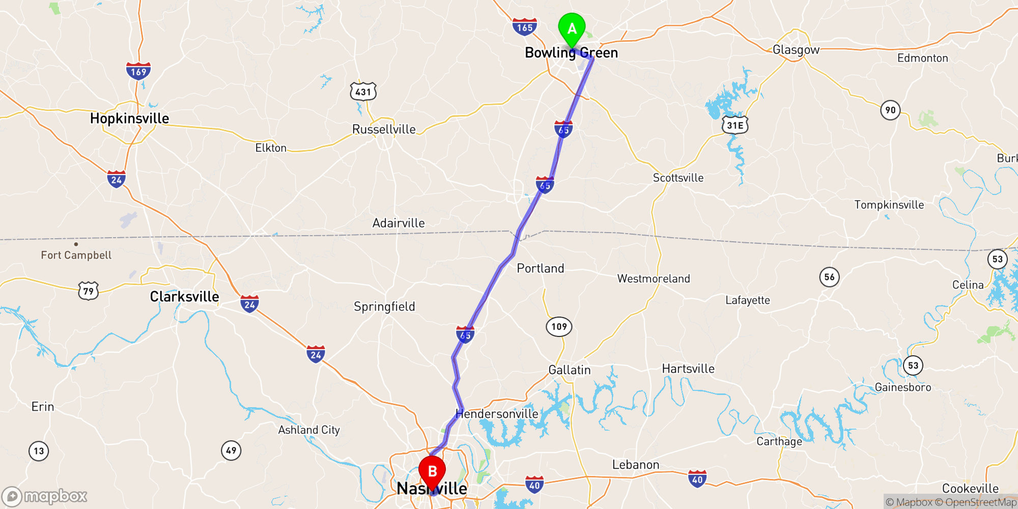 Shuttle from Bowling Green Kentucky to Nashville Greyhound Bus Station