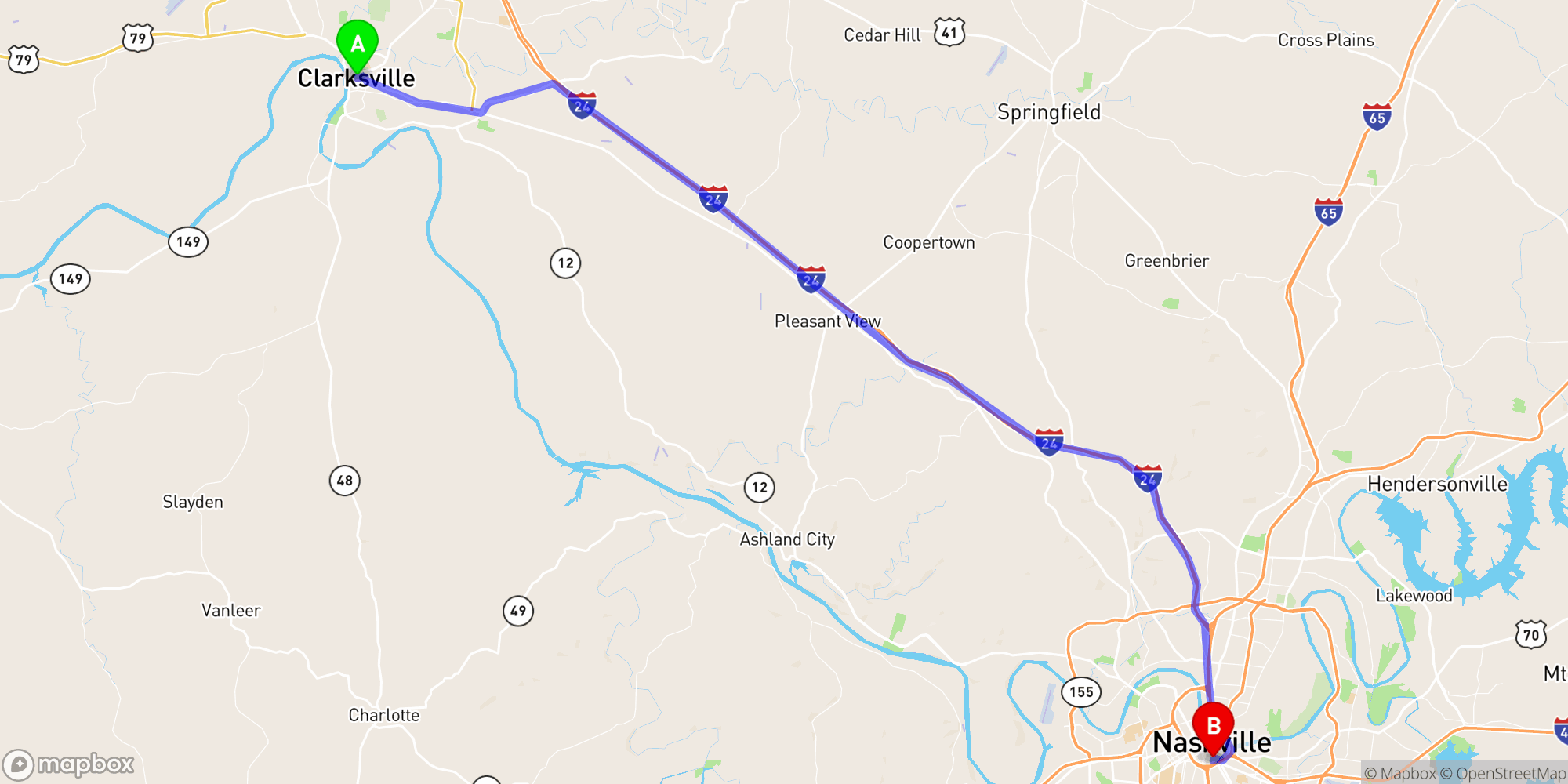 Shuttle from Clarksville to Nashville Greyhound Bus Station