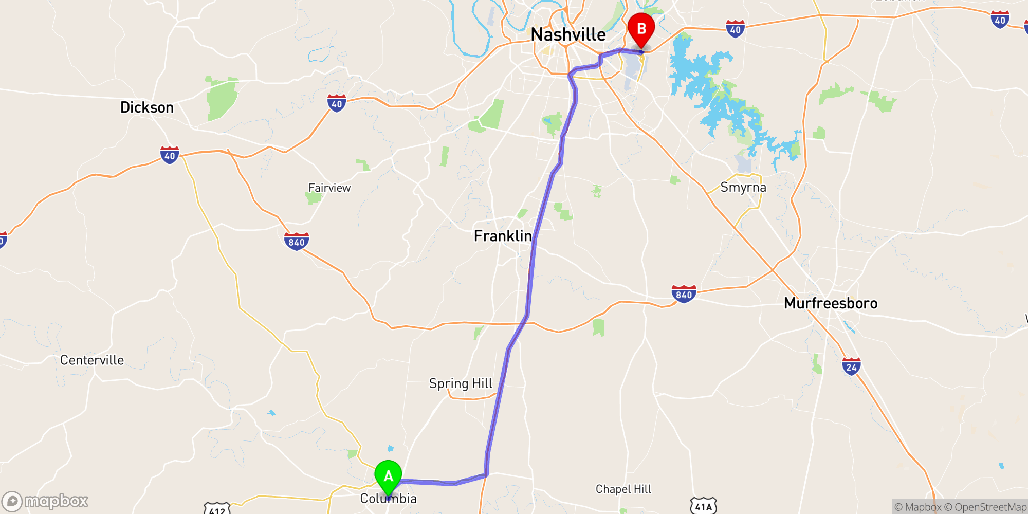Shuttle from Columbia to Nashville Airport
