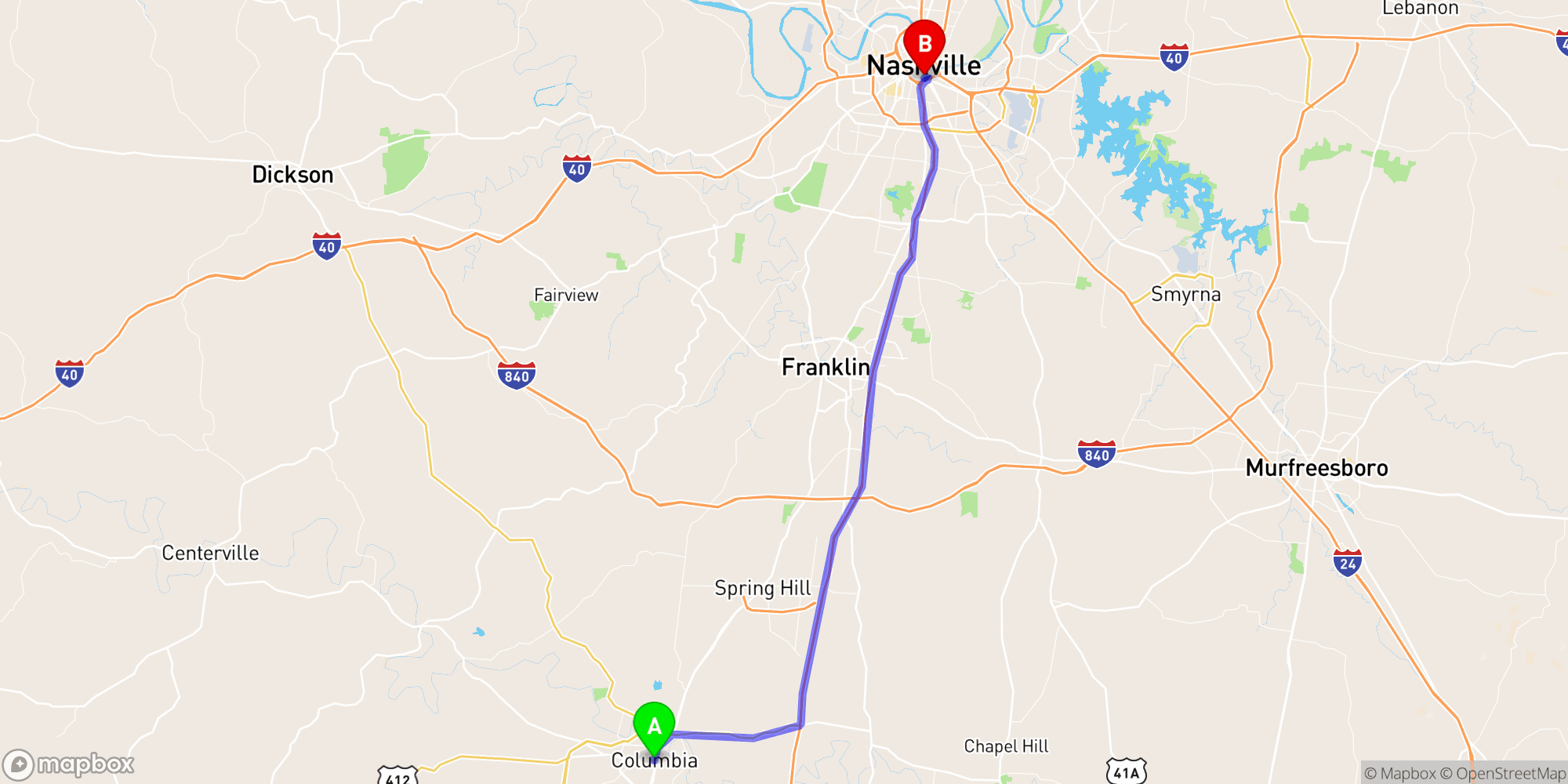 Shuttle from Columbia to Nashville Greyhound Bus Station