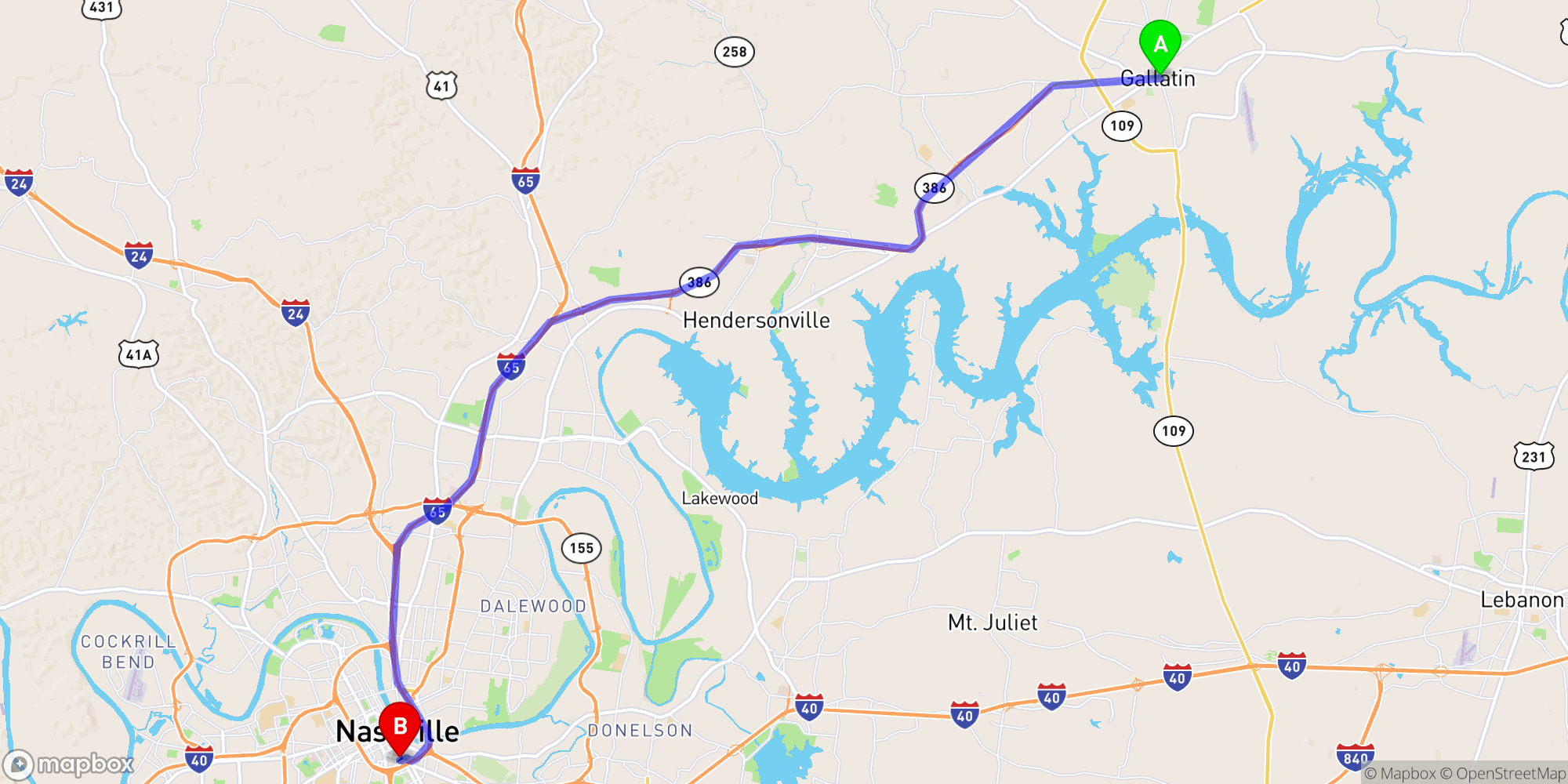 Shuttle from Gallatin to Nashville Greyhound Bus Station