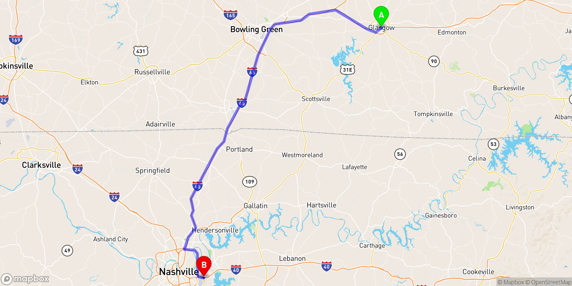 Shuttle from Glasgow Kentucky to Nashville Airport