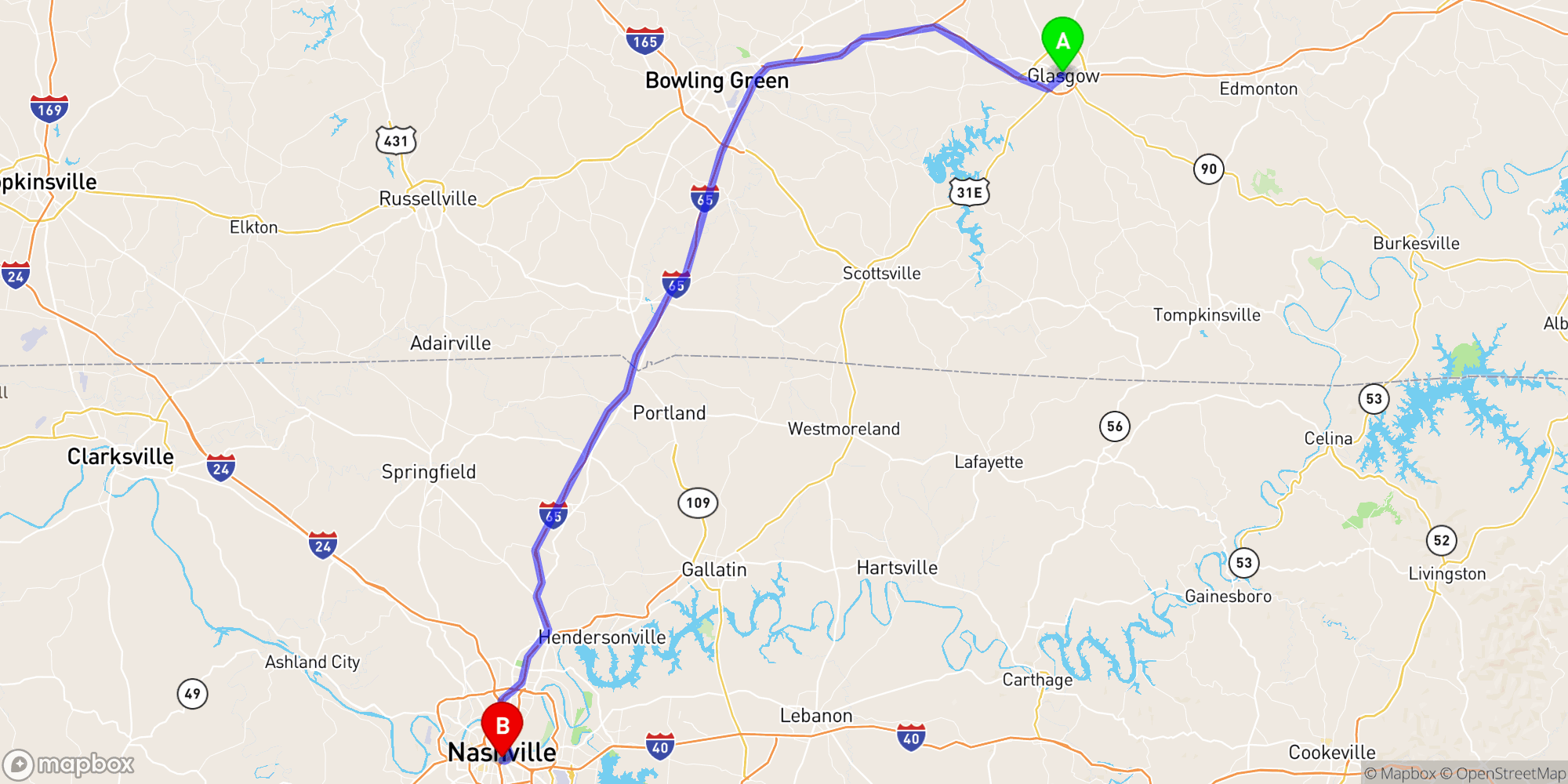 Shuttle from Glasgow Kentucky to Nashville Greyhound Bus Station