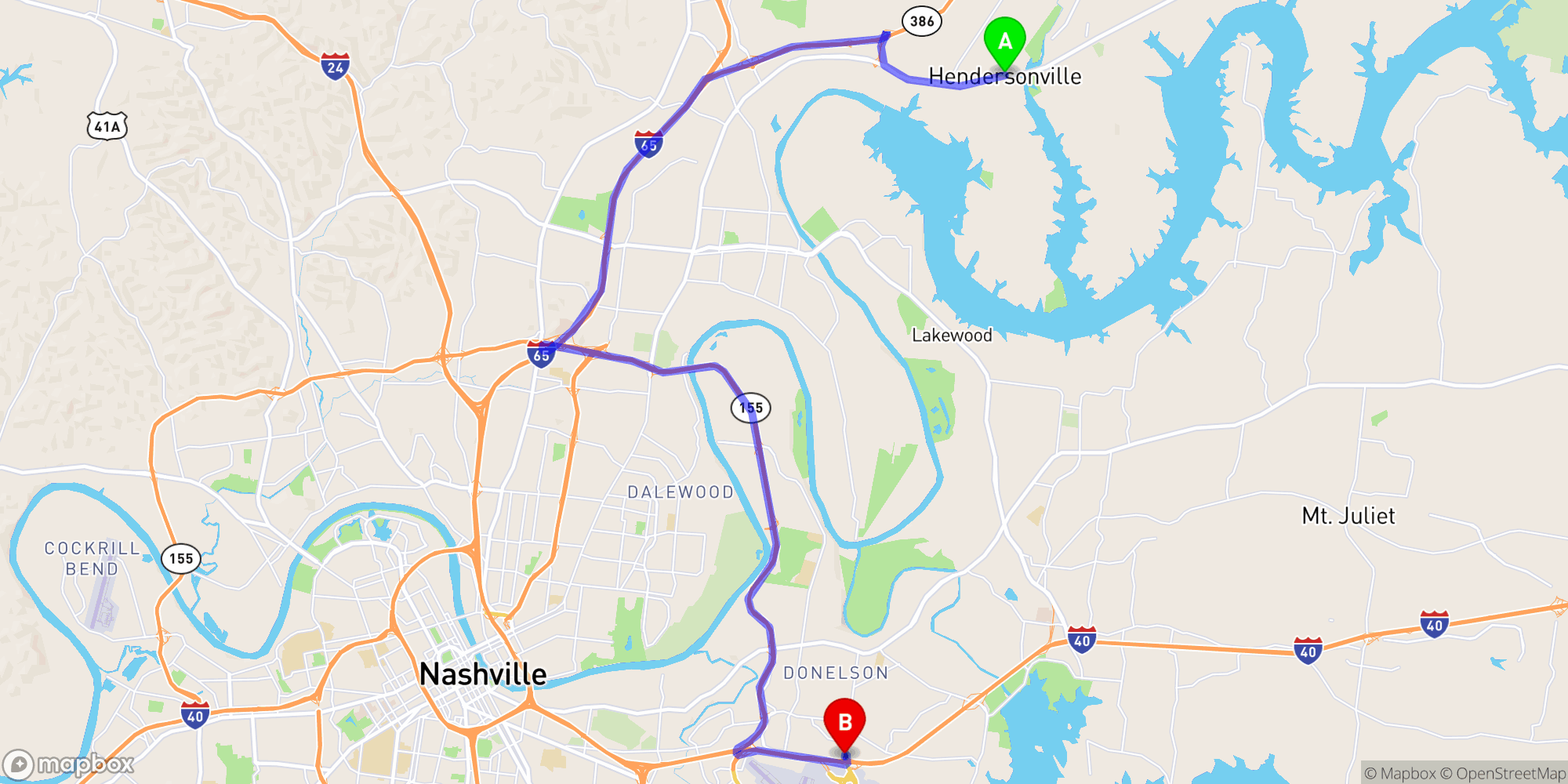 Shuttle from Hendersonville to Nashville Airport