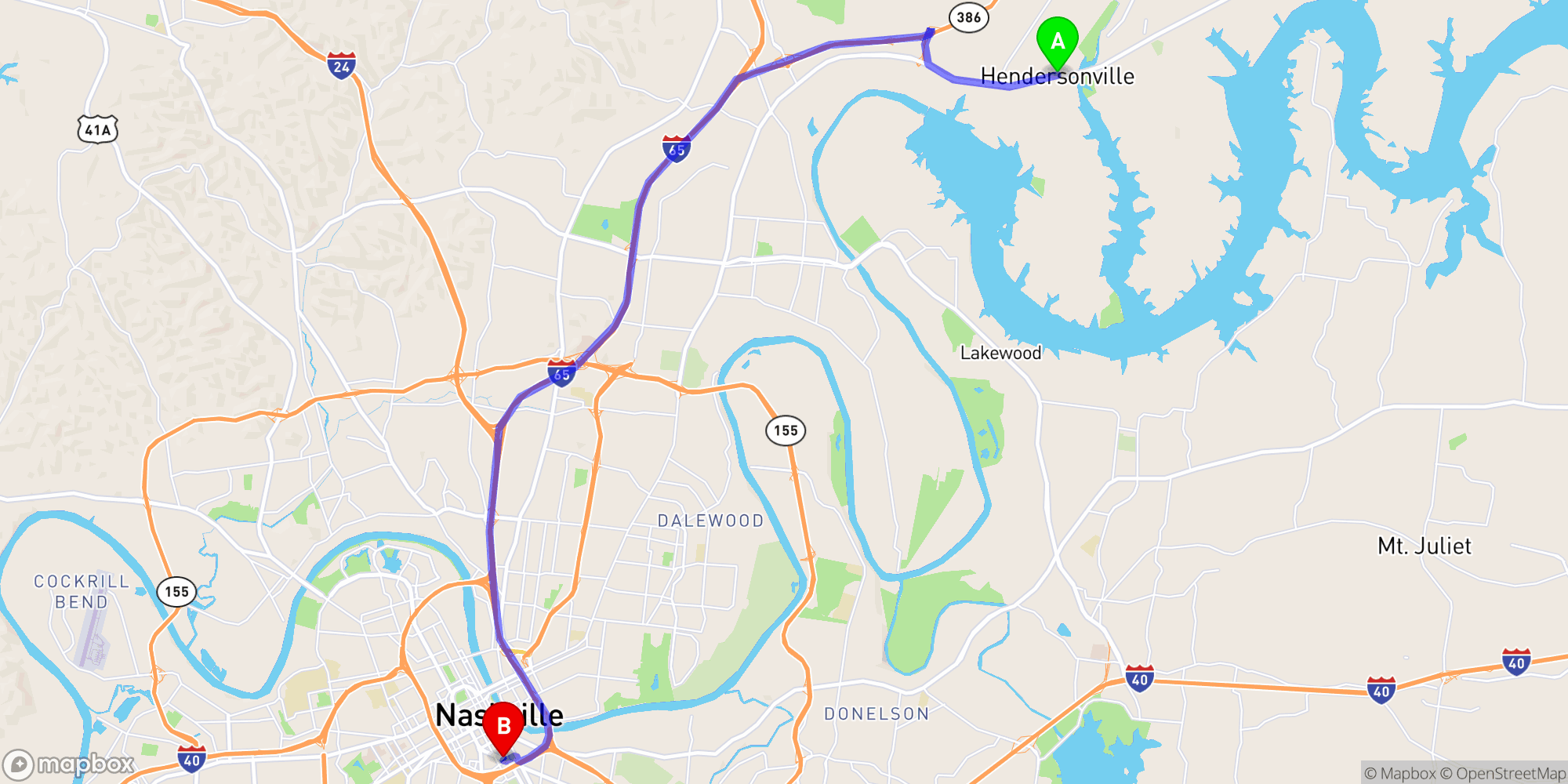 Shuttle from Hendersonville to Nashville Greyhound Bus Station
