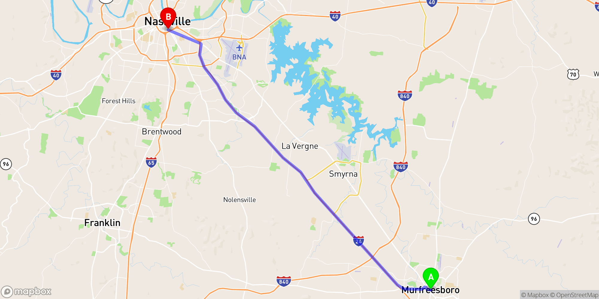 Shuttle from Murfreesboro to Nashville Greyhound Bus Station