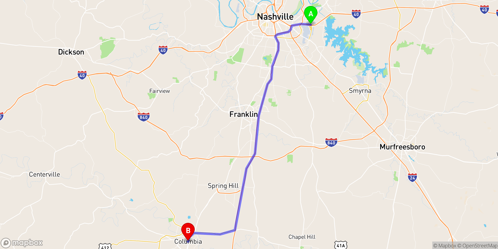 Shuttle from Nashville Airport to Columbia