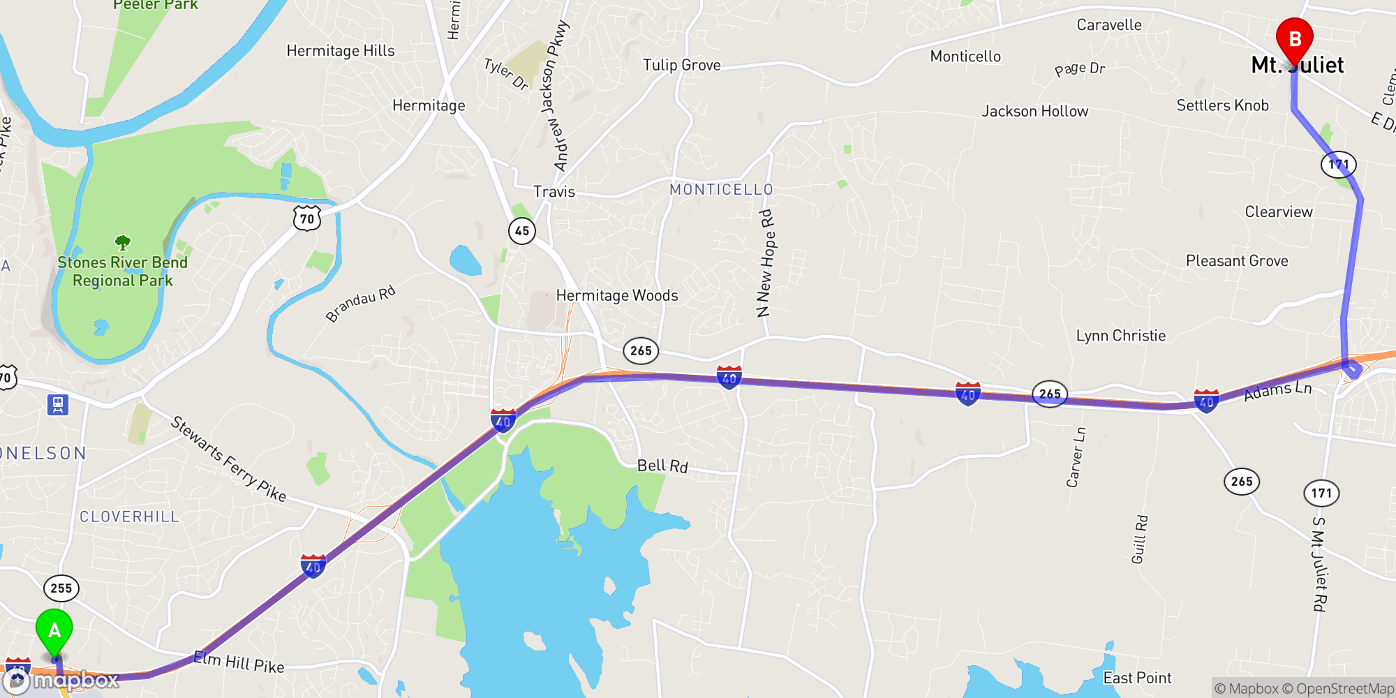 Shuttle from Nashville Airport to Mount Juliet