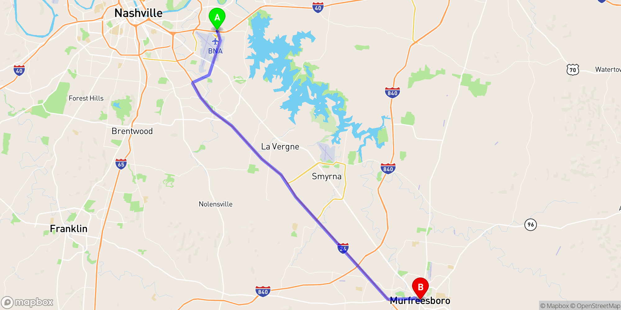 Shuttle from Nashville Airport to Murfreesboro