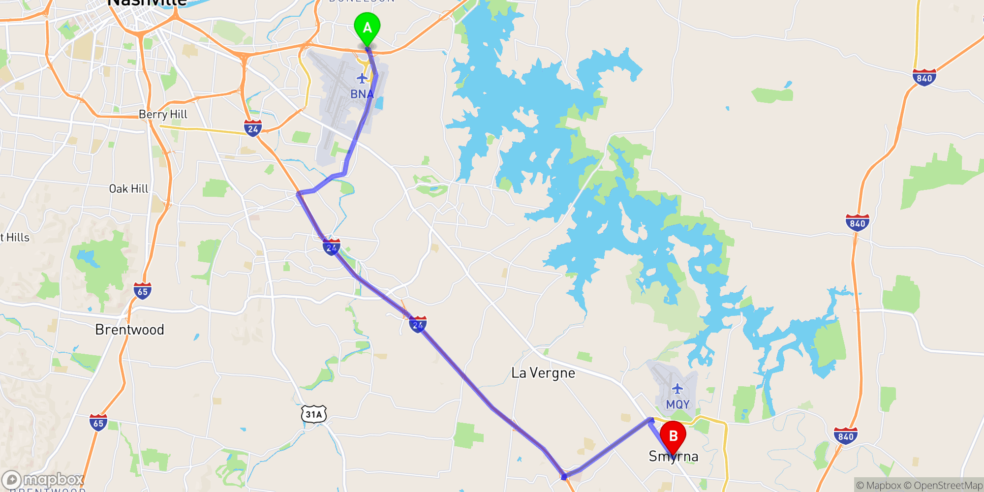 Shuttle from Nashville Airport to Smyrna