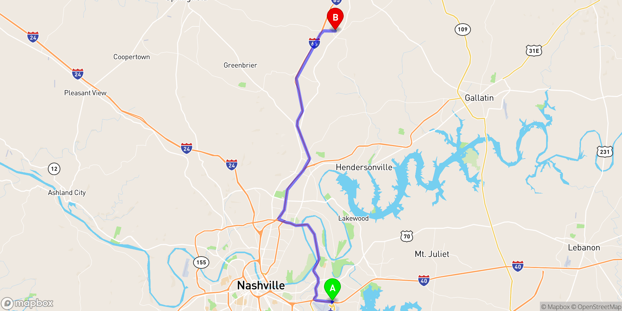 Shuttle from Nashville Airport to White House
