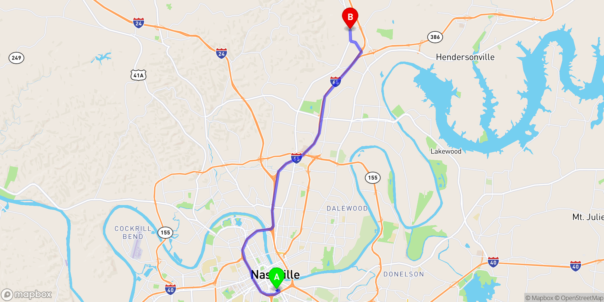 Shuttle from Nashville Greyhound Bus Station to Goodlettsville