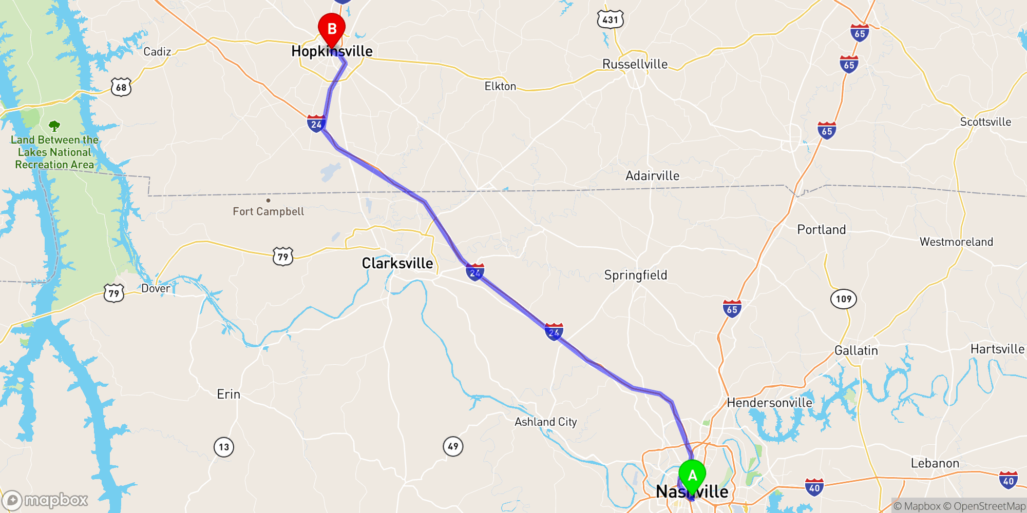 Shuttle from Nashville Greyhound Bus Station to Hopkinsville Kentucky