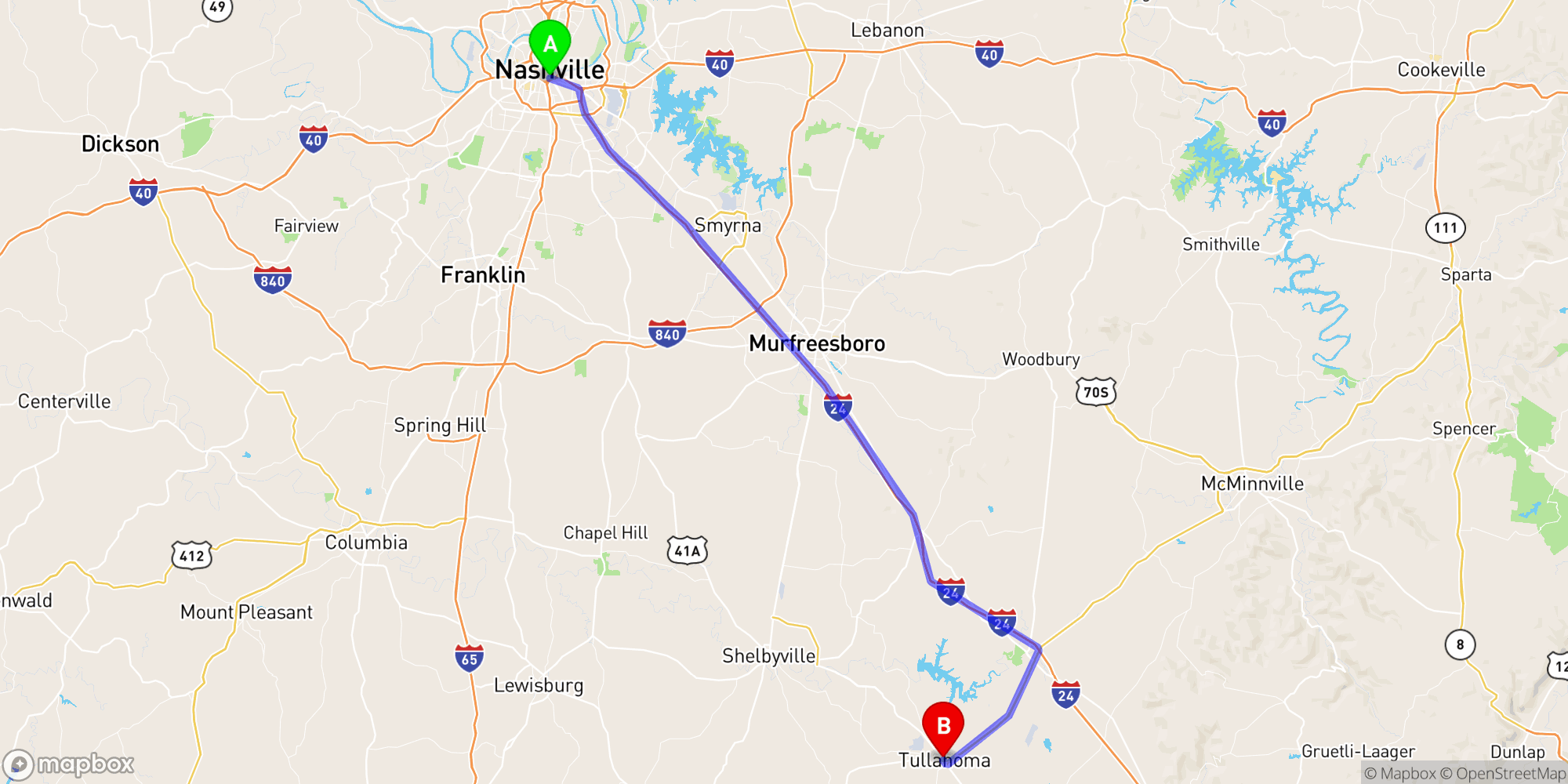 Shuttle from Nashville Greyhound Bus Station to Tullahoma