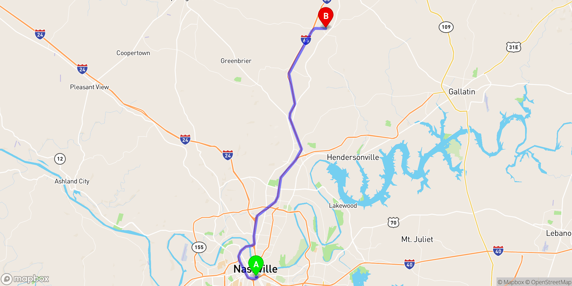 Shuttle from Nashville Greyhound Bus Station to White House