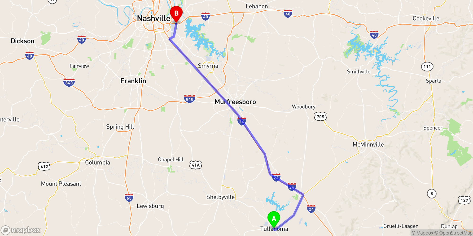 Shuttle from Tullahoma to Nashville Airport