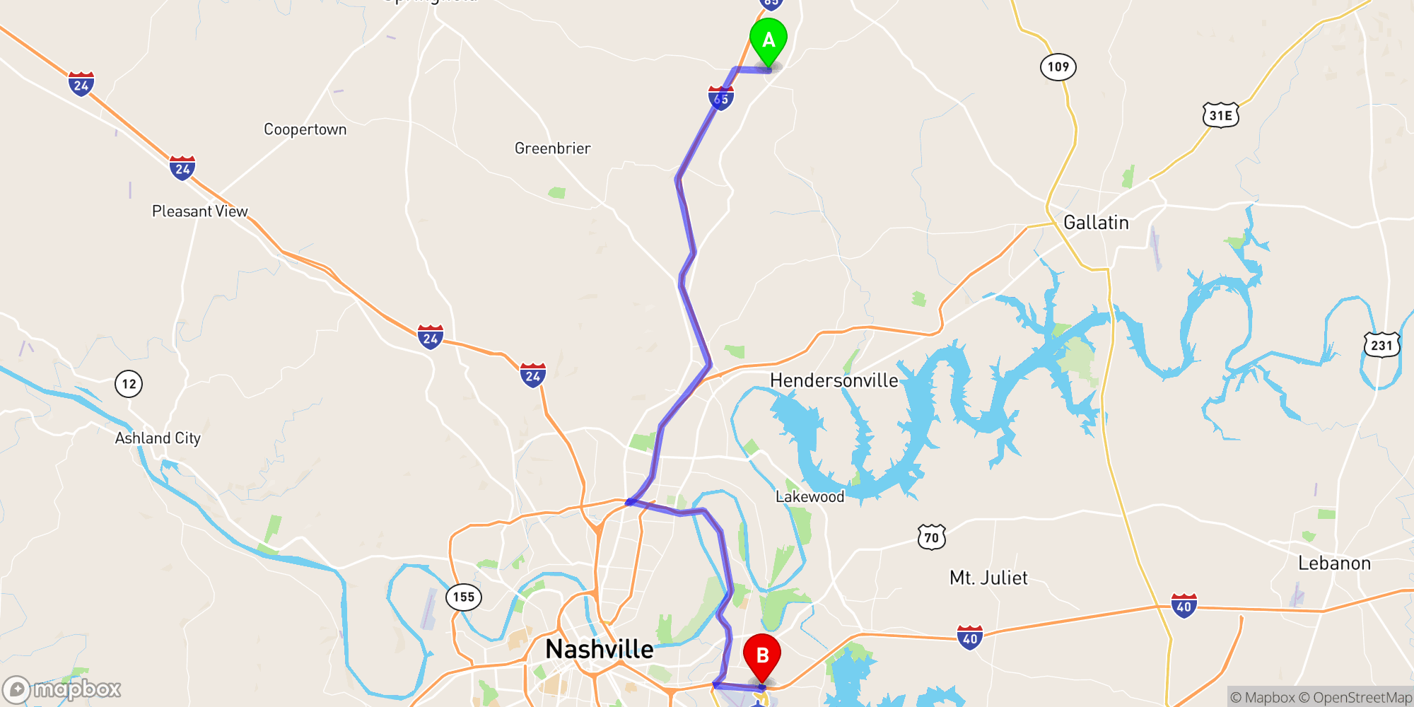 Shuttle from White House to Nashville Airport
